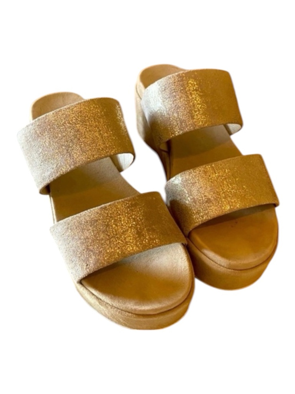 J/SLIDES Tan Mules with Elevated Textured Soles in Size 7.5